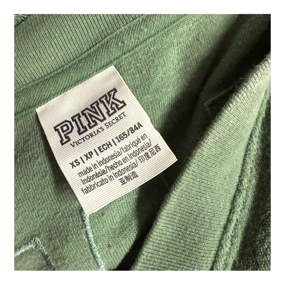 **DONATED** PINK Victoria's Secret Green Oversized Long Sleeve Sweatshirt - Picture 5 of 5